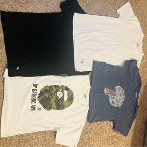 T-Shirts, Bape(L), PaperPlanes 2(M), Ed Hardy(L) All fit like Mediums. BOGO